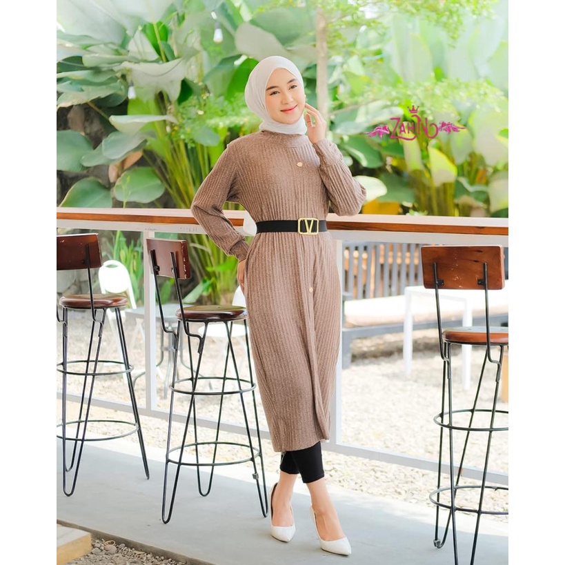 FATHIA KNIT MIDI DRESS original zahin Korea style terbaru ecer grosir reseller dropshiper