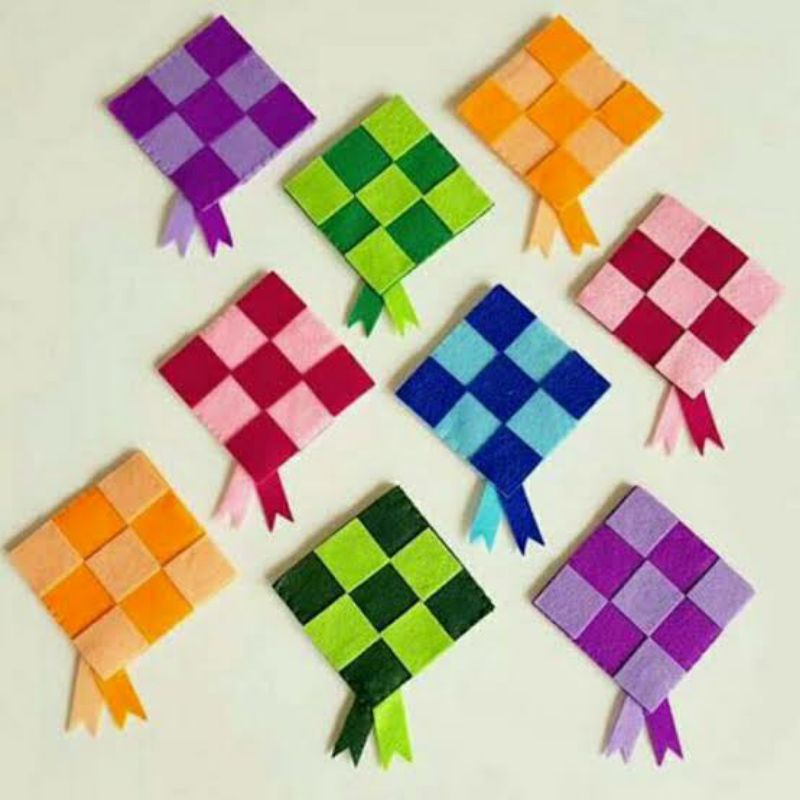 N3V - Amplop Lebaran isi 10 pcs Angpao Amplop Kain Flanel  Bentuk Ketupat