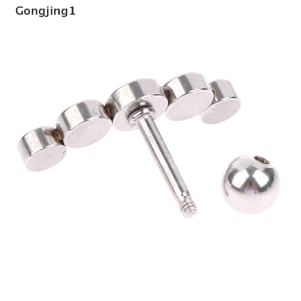 Gongjing1 1Pc Anting Tindik Tulang Rawan Telinga Bahan Stainless Steel