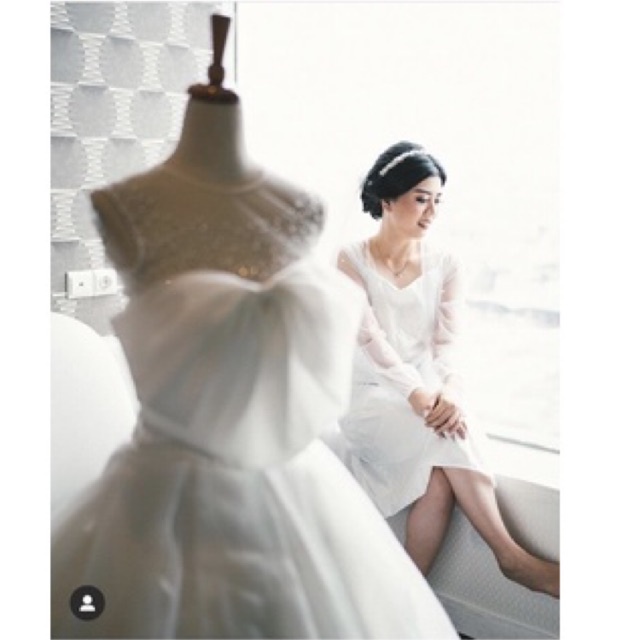 𝙏𝙪𝙩𝙪𝙡𝙡𝙚 Crystal Clear Pearlie Robe White Wedding Robe Pengantin Kimono Wedding Kimono Pengantin