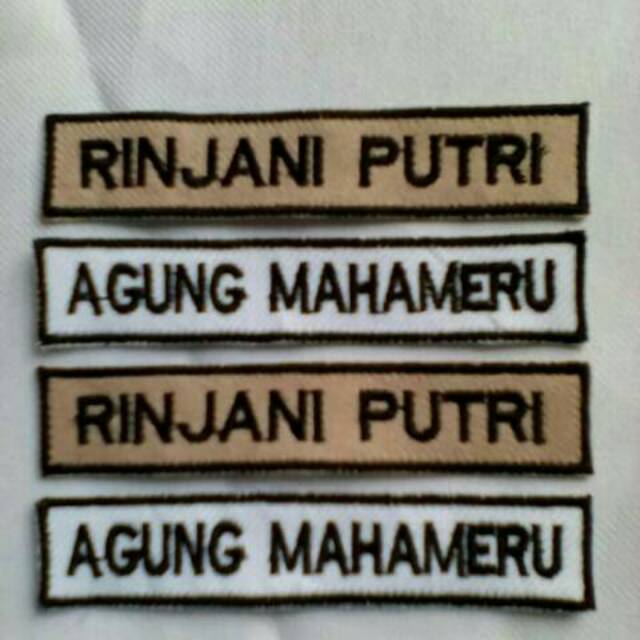 

Tag Nama Siswa Bordir Papan Nama Atribut Bordir Name Tag Siswa