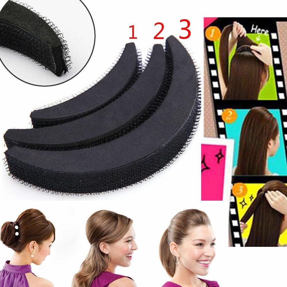 Penebal Penambah Volume Bantalan Rambut Set Isi 3pcs Sasak Peninggi Rambut Hairbun Hairdini Alat Sanggul Hair Bump It Buffer Volume