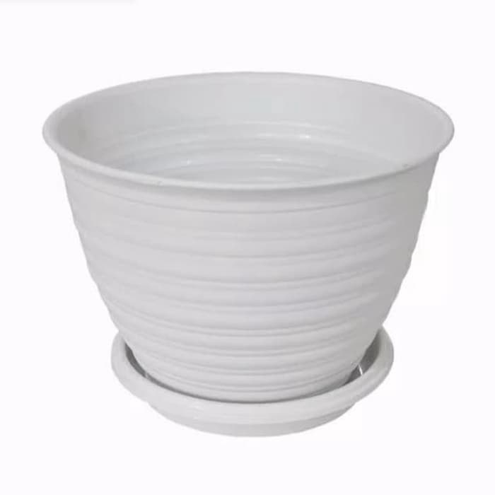 Pot Bunga ukuran 30cm/Pot Tawon Putih ukuran 30cm + tatakan