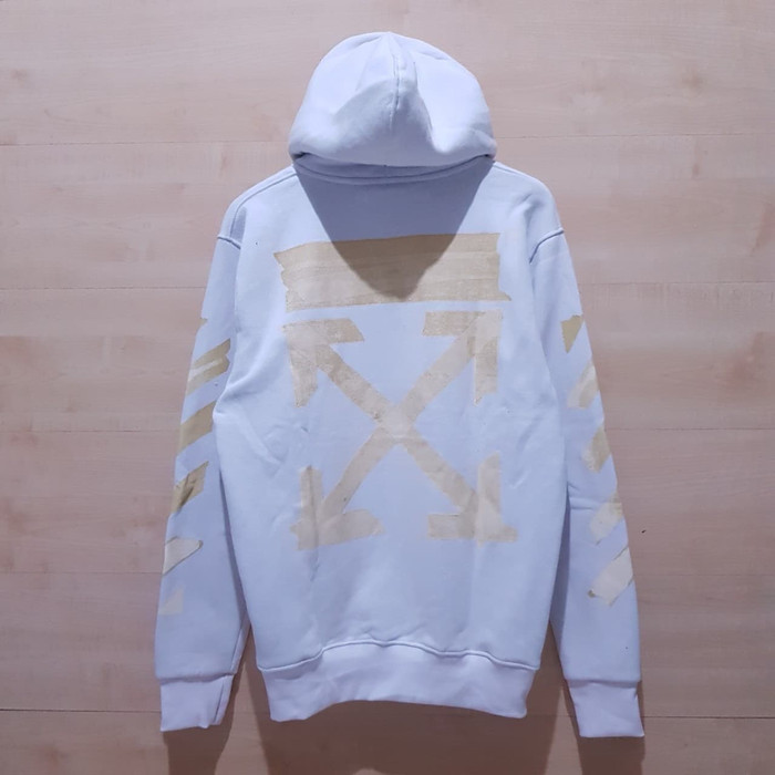 JAKET HOODIE OFF WHITE TAPE ARROW WHITE - M