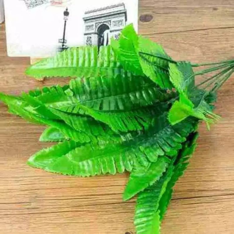 Daun Pakis Tangkai 7 Cabang Artificial Imitasi Palsu untuk 