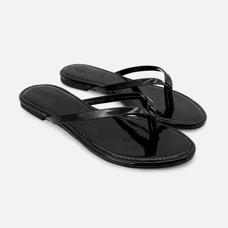 La Vita E Bella Candy Sandal Jepit Flat Teplek Wanita Model Flip Flop Bahan Glossy [LZ504]