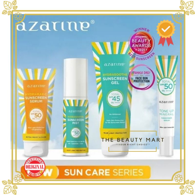 Azarine Hydrasoothe Sunscreen Gel Spf 45 50ml [Ready Stock] | Hydrasoothe Mist | HydraMax C
