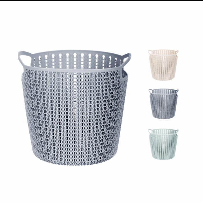 M19 Keranjang Ember Penyimpanan Bulat Plaited Storage Bucket Serbaguna MINISO