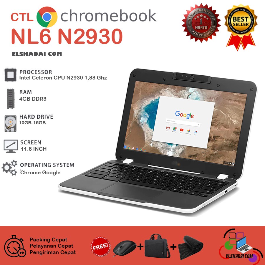 Ctl Chromebook NL6 N2930 ram 4gb ssd 16gb Chrome OS mulusss  NO BATRE