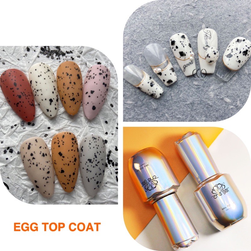 CHE GEL QUAIL EGG TOP COAT ISI PADAT / kutek telur puyuh egg nail polish top non soak off gel polish