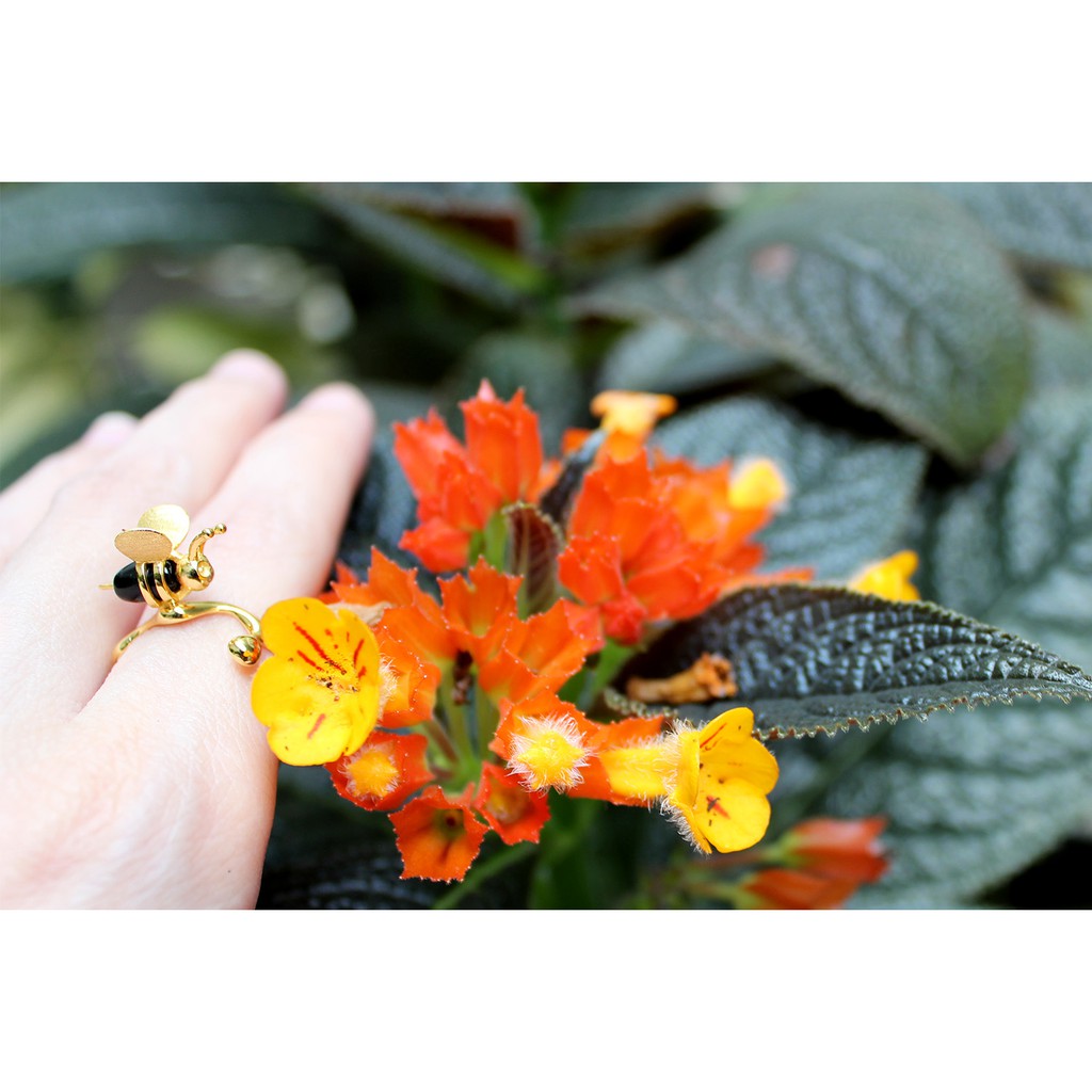 SERI SERI Dripping Honey Bee Perak 925 Asli Cincin Sterling Silver