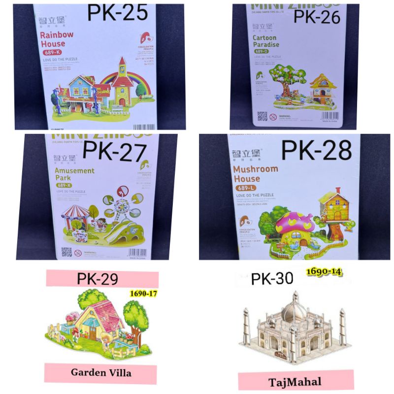 Part ll. Puzzle Puzle 3D 3 Dimensi Mainan Edukasi Anak.Pasang-Pasangan Mini