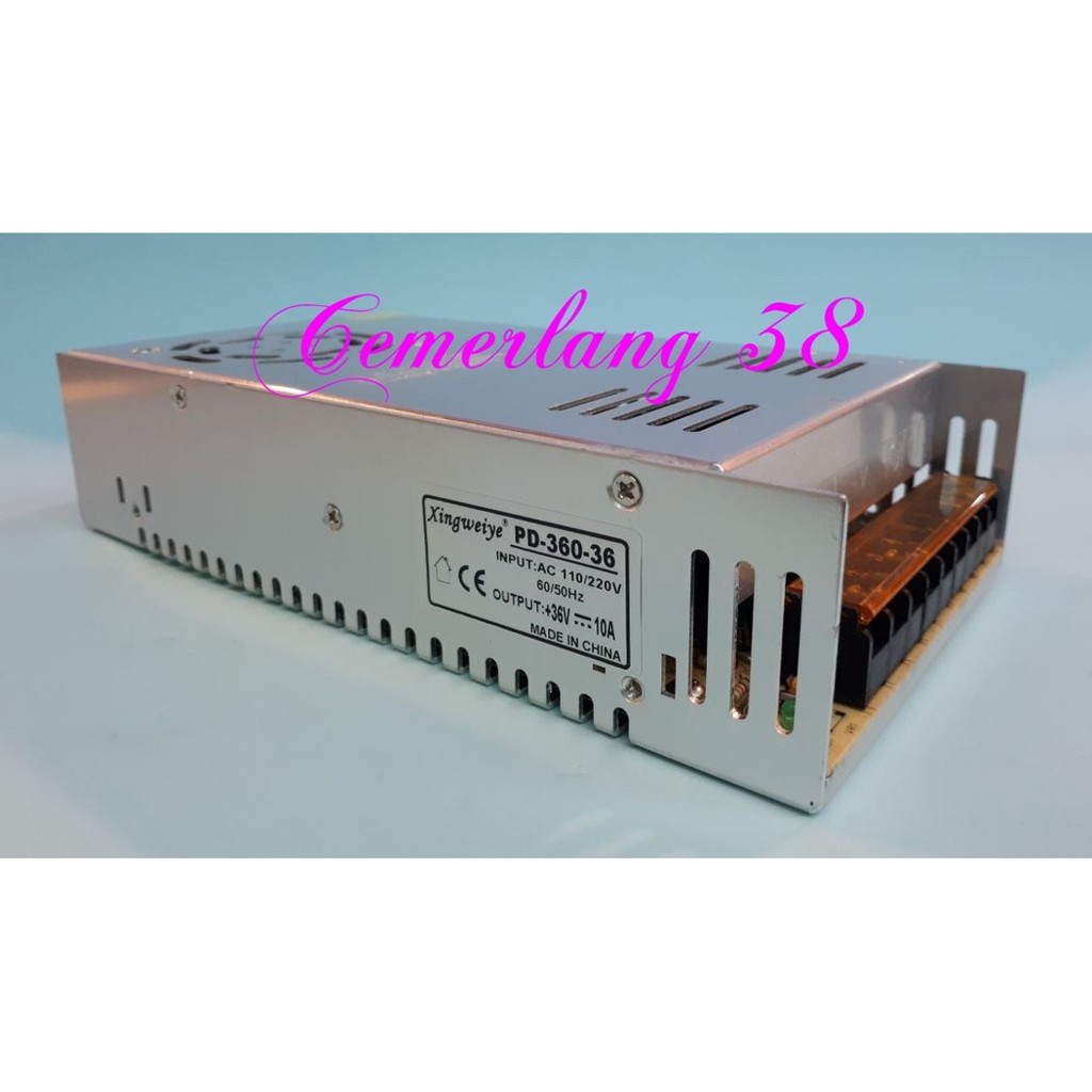 Switching Power Supply AC - DC 36V 10A / Adaptor Jaring 36 V 10 A