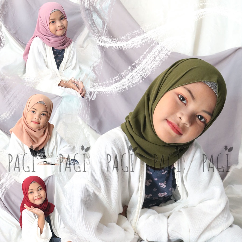 Hijab Anak  Ceruti / Pashmina Anak / 168 cm x 50 cm / PHASMINA INSTAN ANAK | PASMINA INSTAN ANAK 3-10 TAHUN | PASMINA INSTAN KARET ANAK