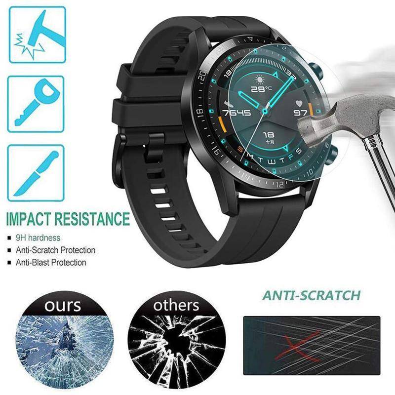 3pcs Film Pelindung Layar 100% Original 9H Untuk Huawei watch 3 pro GT2 GT3 42mm 46mm GT2e GT runner Huawei Honor Magic2 GS3