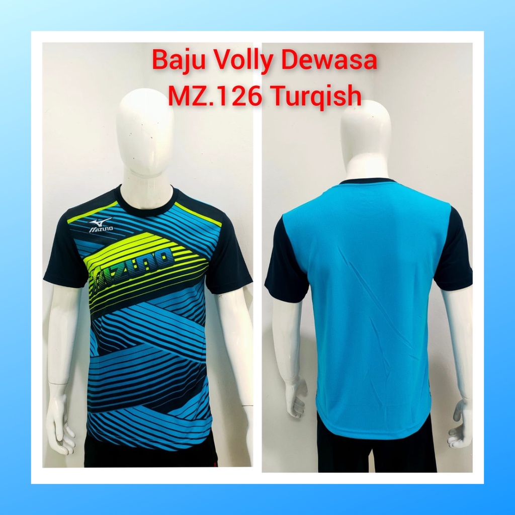 jersey volly pria kaos voli baju bola atasan wanita dewasa t-shirt outfit seragam jarsey kostum olahraga custom pakaian apparel sport jersy volley ball casual jersi suit MZ126 turqis