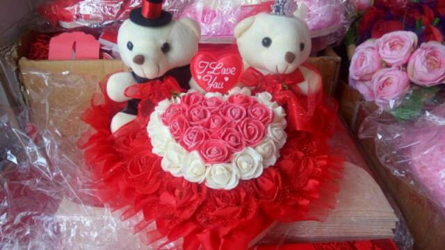 Boneka Wedding Warna Merah dan Pink