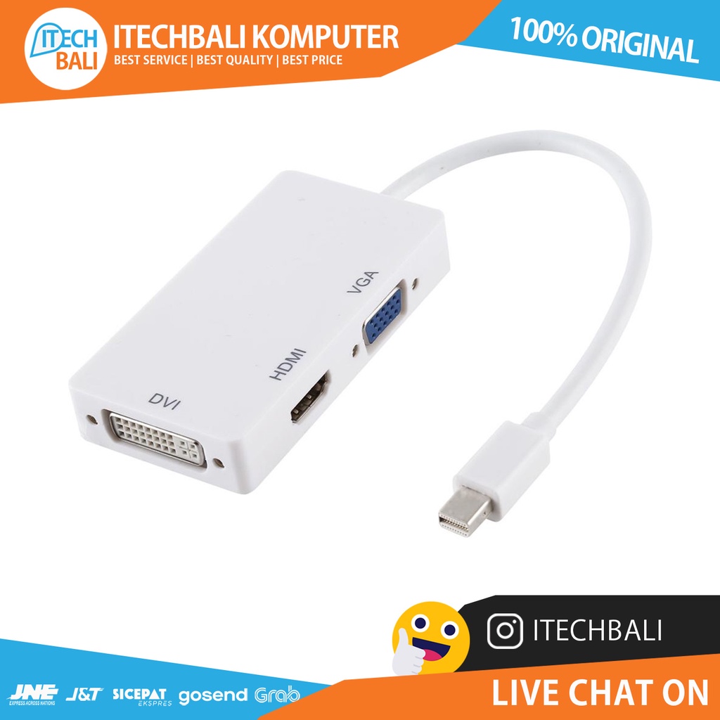 Converter MINI DISPLAY PORT 3 IN 1 HDMI/VGA/DVI  | ITECHBALI