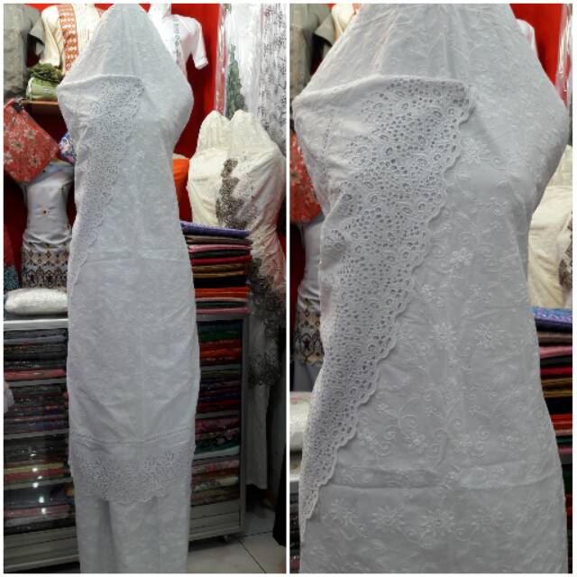 MUKENA BORDIR BAHAN KATUN JEPANG