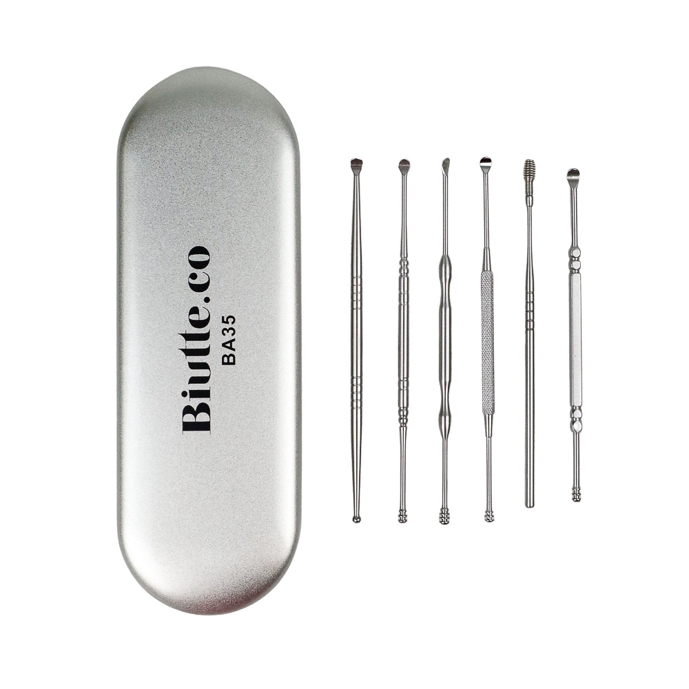 SET PEMBERSIH TELINGA KOREK KUPING EAR WAX PICKER 6 PCS BA35 SILVER