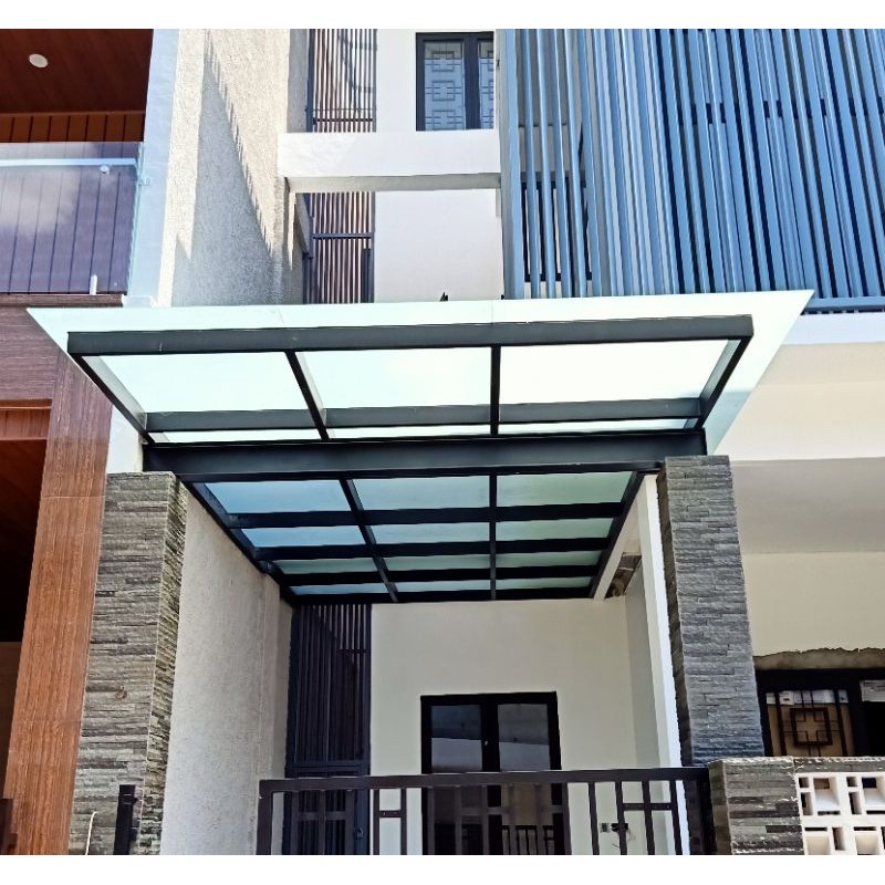 kanopi kaca tempered