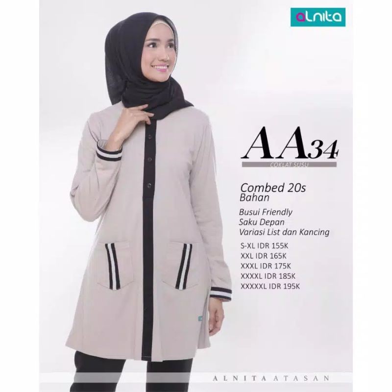 ATASAN ALNITA AA 34 COKLAT SUSU / TUNIK ALNITA