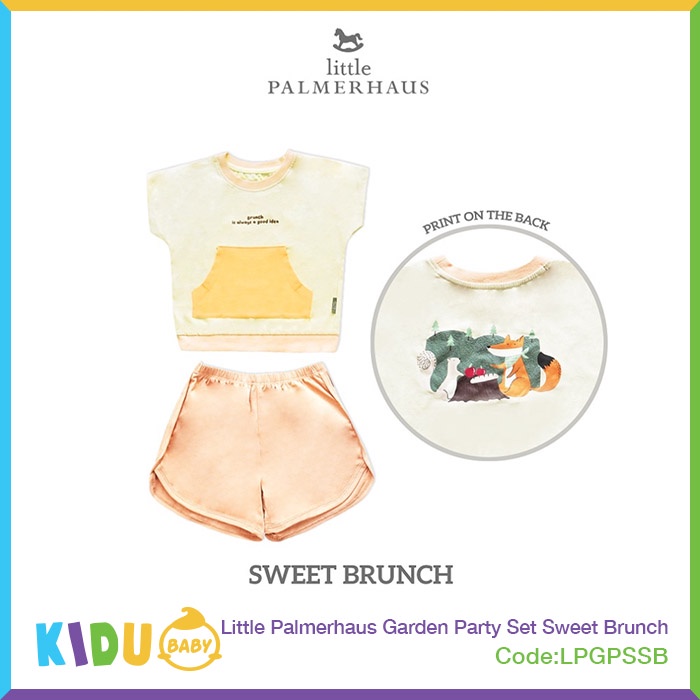 Little Palmerhaus Garden Party Set Baju Bayi Baju Anak Lengan Pendek Celana Pendek Kidu Baby