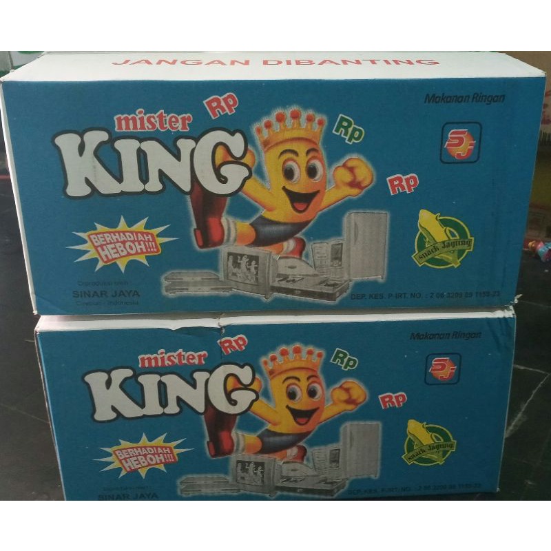 

SNACK MISTER KING BERHADIAH UANG LANGSUNG JIKA BERUNTUNG 1PAK ISI 10BUNGKUS