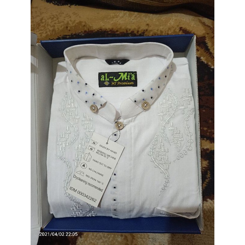 Baju Koko almia 100%ORI MT premium lengan panjang tangan polos-7