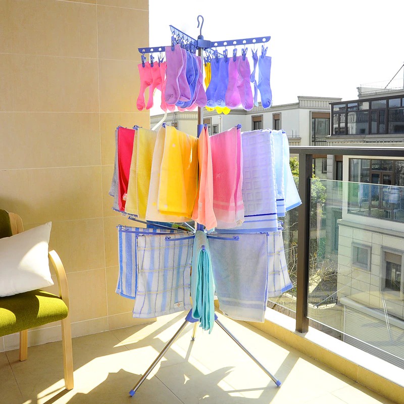 COD Jemuran Menara Lipat Jemuran Baju Model Menara Susun 3 TINGKAT Foldable Clothes Drying Airer Rak jemuran lipat /jemuran model menara warna putih