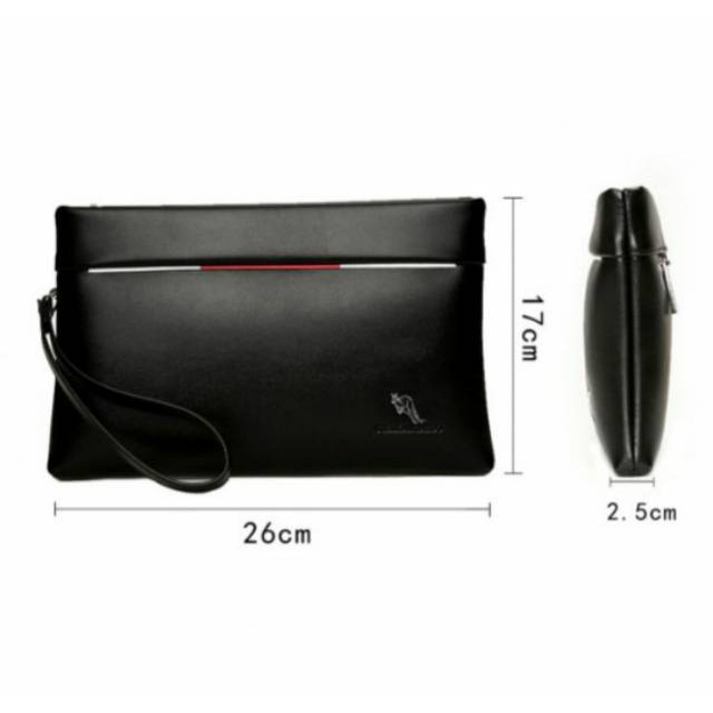 GOri Tas Genggam Dompet Kulit Clutch Bag Professional kantoran Pesta Puch Tas Besar Large Small medium Rhodey Selempang  HB-005 Black