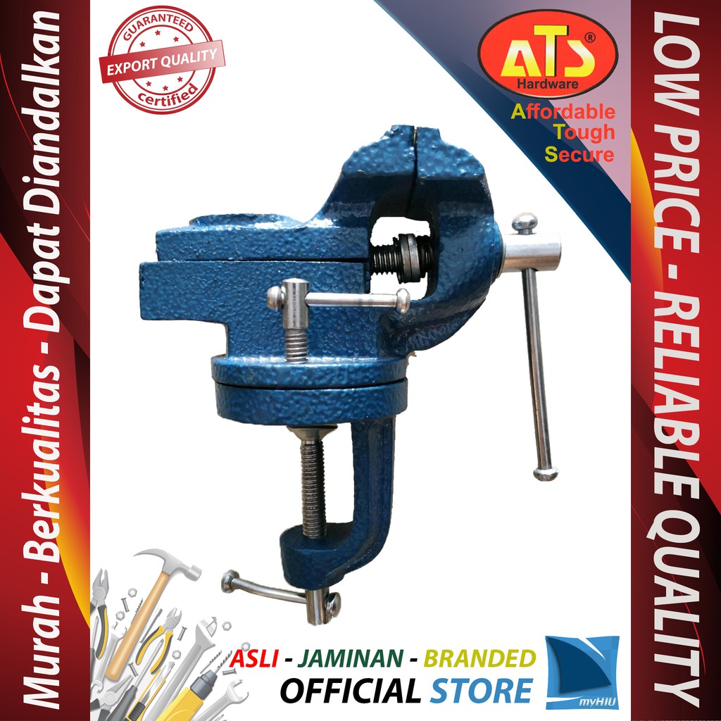 Catok Meja 50 ~ 60 mm Ragum Tangem BESI TEBAL KUAT KOKOH - Table Vise Grip ATS