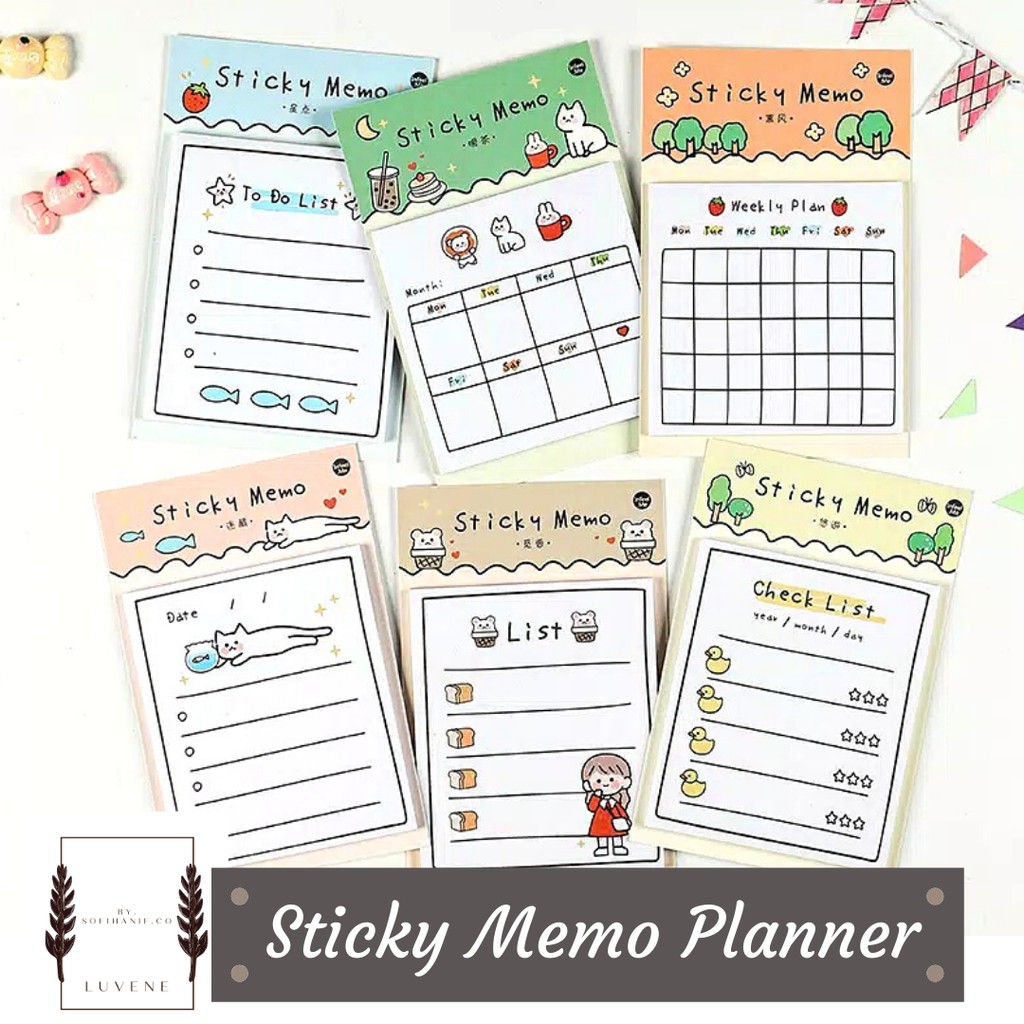 

Sticky Memo Planner Memopad Sticky notes To do list scrapbook