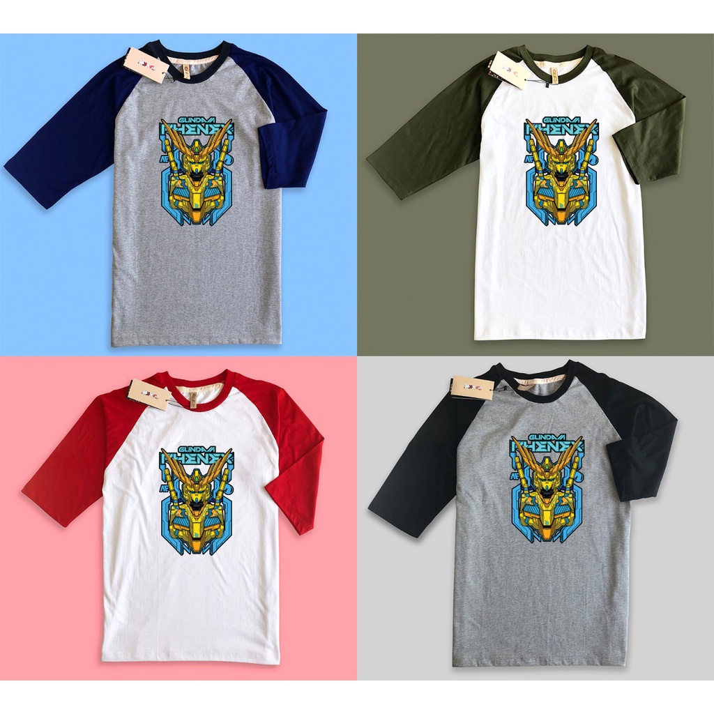 Kaos Raglan Anime Gundam Phenex Gold