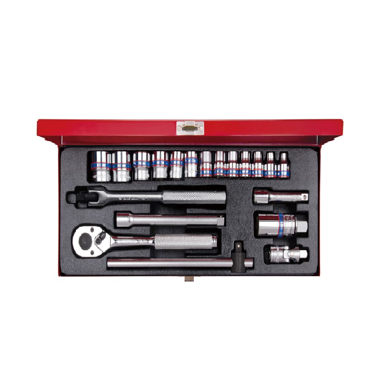 KUNCI SOKET SET METRIC 3/8"DR. 12PT CHROME KING TONY 20PC 03020MR KUNCI SHOCK KUNCI SOCKET