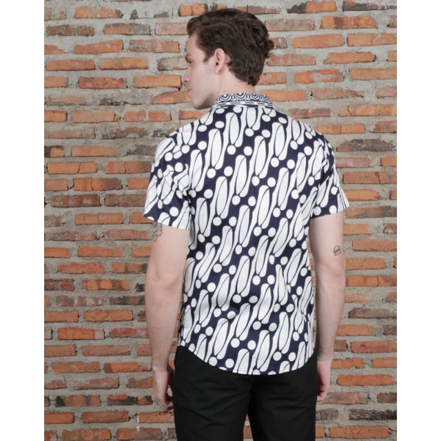 Kemeja Batik 113 AON-Navy/ Atasan Batik Pria Modern