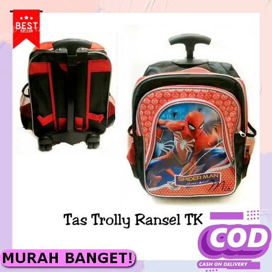 Set Tas Troli Barbie Anak Perempuan Tas Cover Dorong Anak Tk Sd +Botol Tas Trolly Anak Tk Troli Rans
