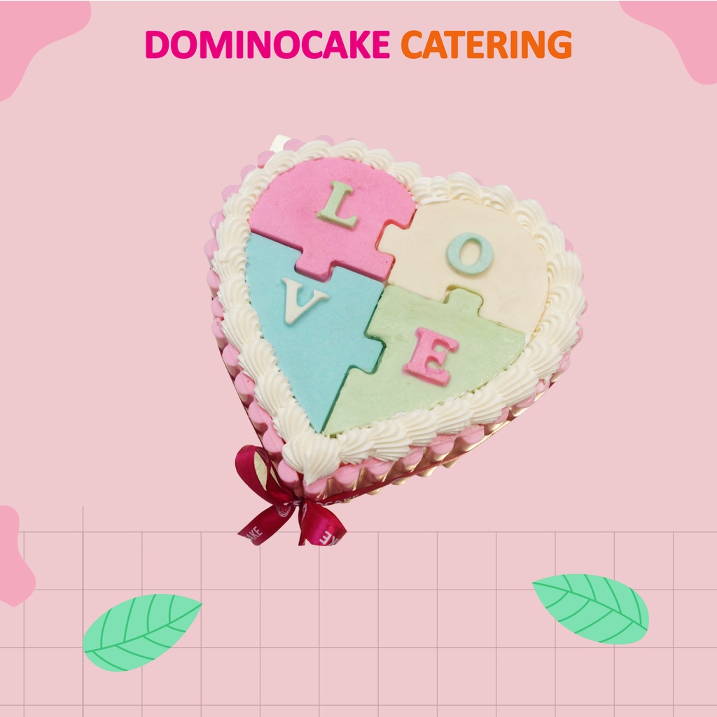 

-Kue ulang tahun - Birthday cake - Valentine cake - LOVE HEART - PINK