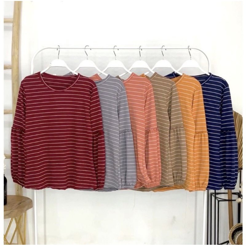 PUFFY SALUR BLOUSE (SERI LENGAN BALON SALUR KE SAMPING)