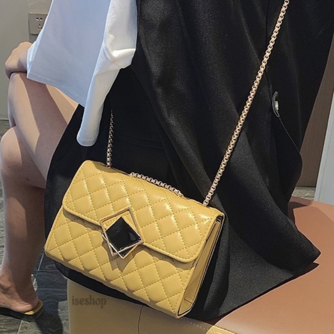 Tas Selempang ANGGUN Sling Bag Wanita Rantai Ulir Luxury Gold Viral Terbaru Design Stylist Kekinian