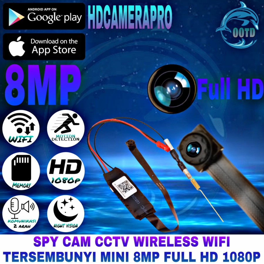 4K KAMERA CCTV MINI PENGINTAI TERSEMBUNYI SUPER MINI SPY CAM 8MP