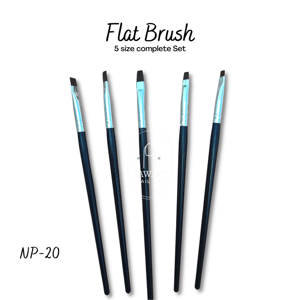 Brush Hitam Flat 5size NP-20