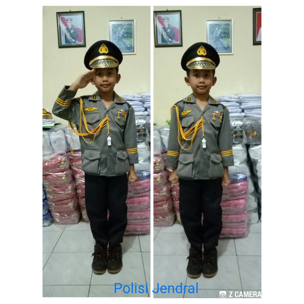 Baju Polisi Anak Laki-laki (2-12 Tahun)