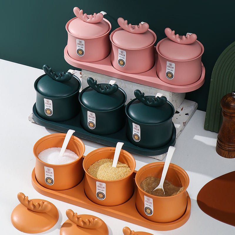 Tempat Penyimpanan Bumbu Dapur Plastik Tempel Minimalis