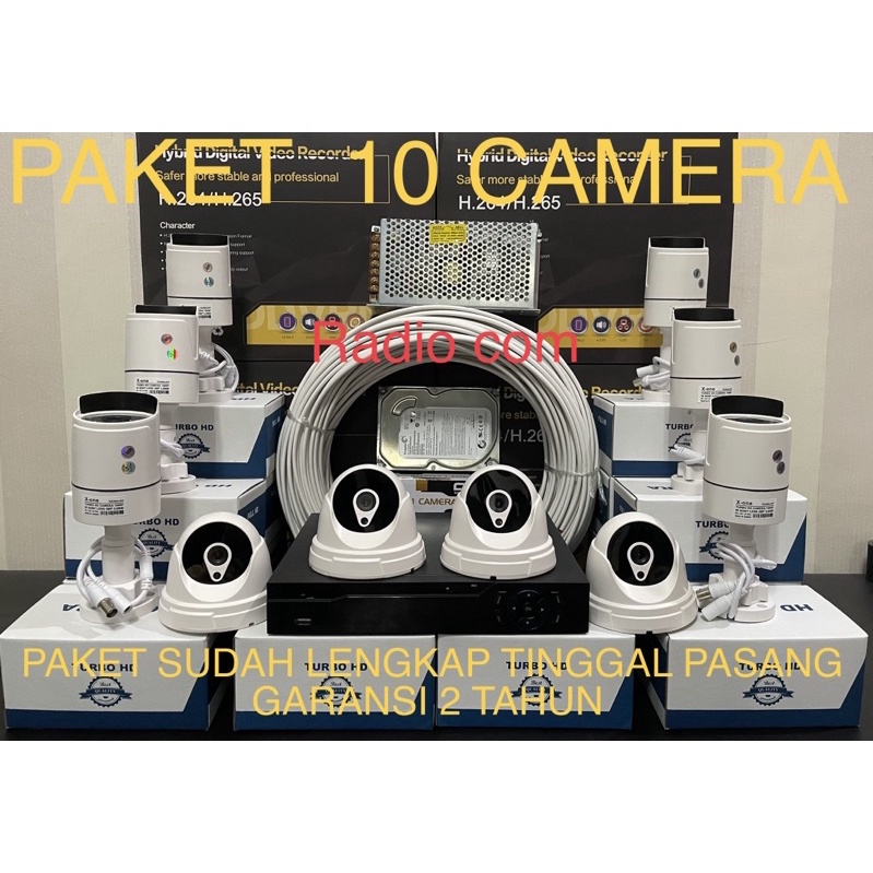 paket cctv 16 channel 10 kamera 5mp 1080p turbo hd ic sony