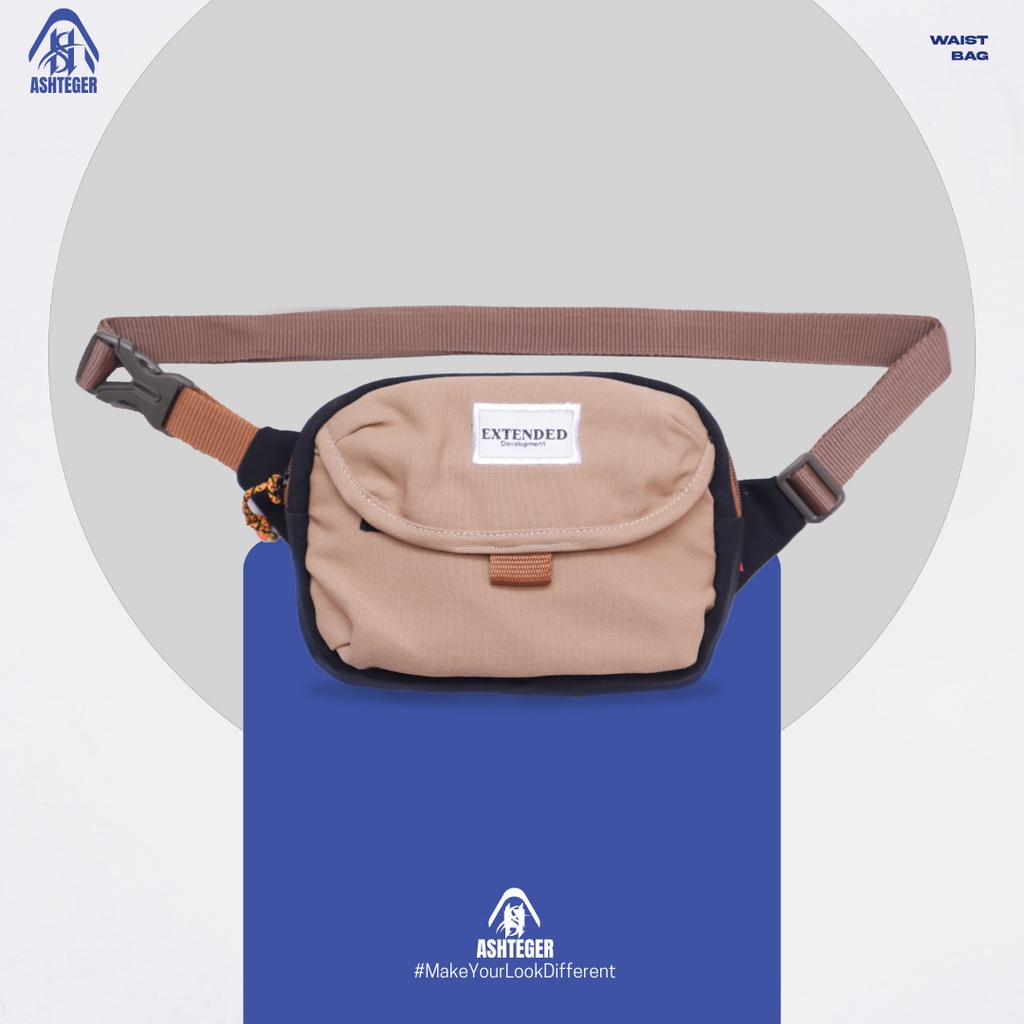 Tas Selempang Waistbag Canvas Pria Wanita Tas Pinggang Trendy Premium