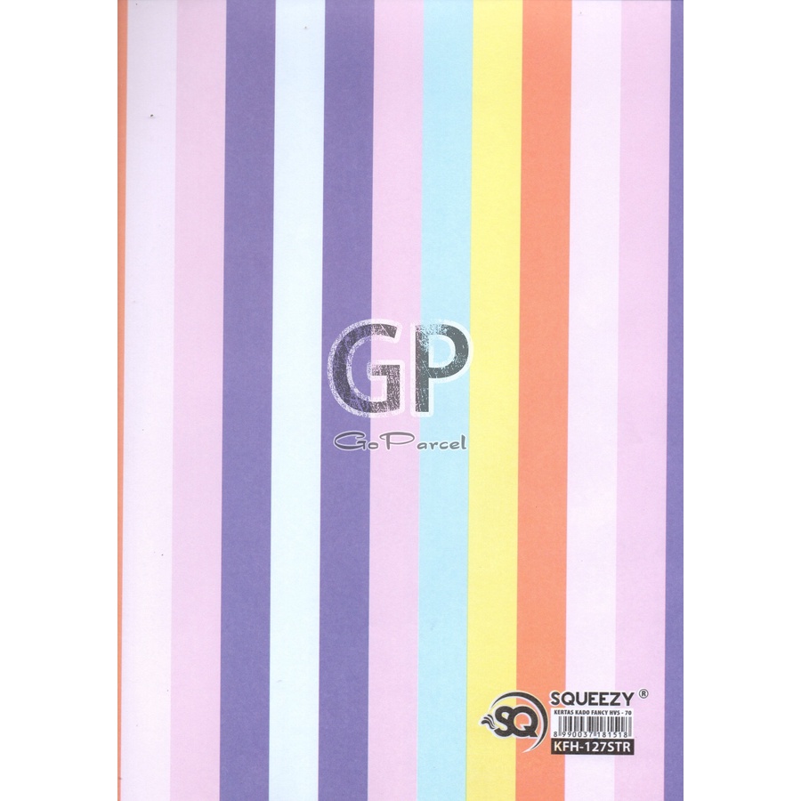 ( 5 Lembar ) KERTAS KADO SQ DOFF - GIFT WRAPPING PAPER STRIPED PURPLE ZIGZAG POLKADOT PASTEL UNGU STAR