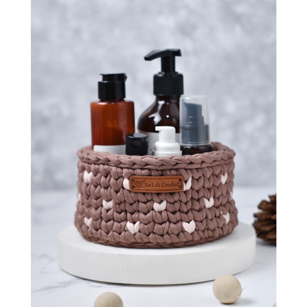 Keranjang Rajut Keranjang Kosmetik bisa untuk Cover Pot Planter Cover Tempat Skincare