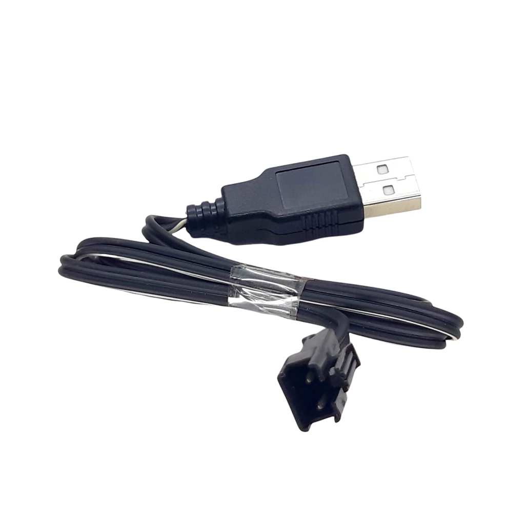 Kabel Cas Baterai Mobil RC Model USB Soket Hitam 3Pin Panjang 50cm