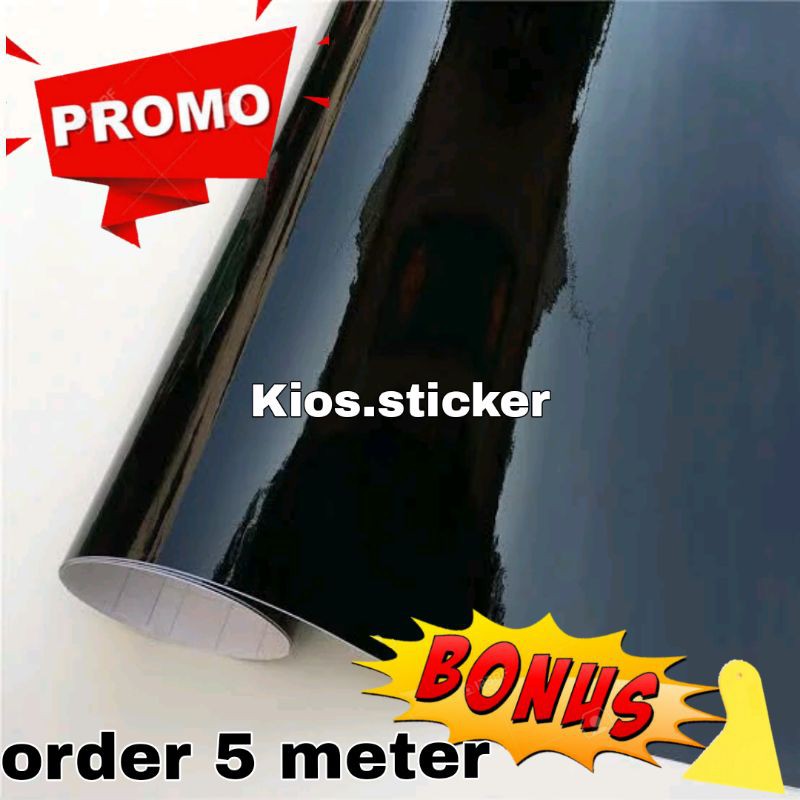 Skotlet Hitam Glossy stiker hitam polos stiker motor hitam